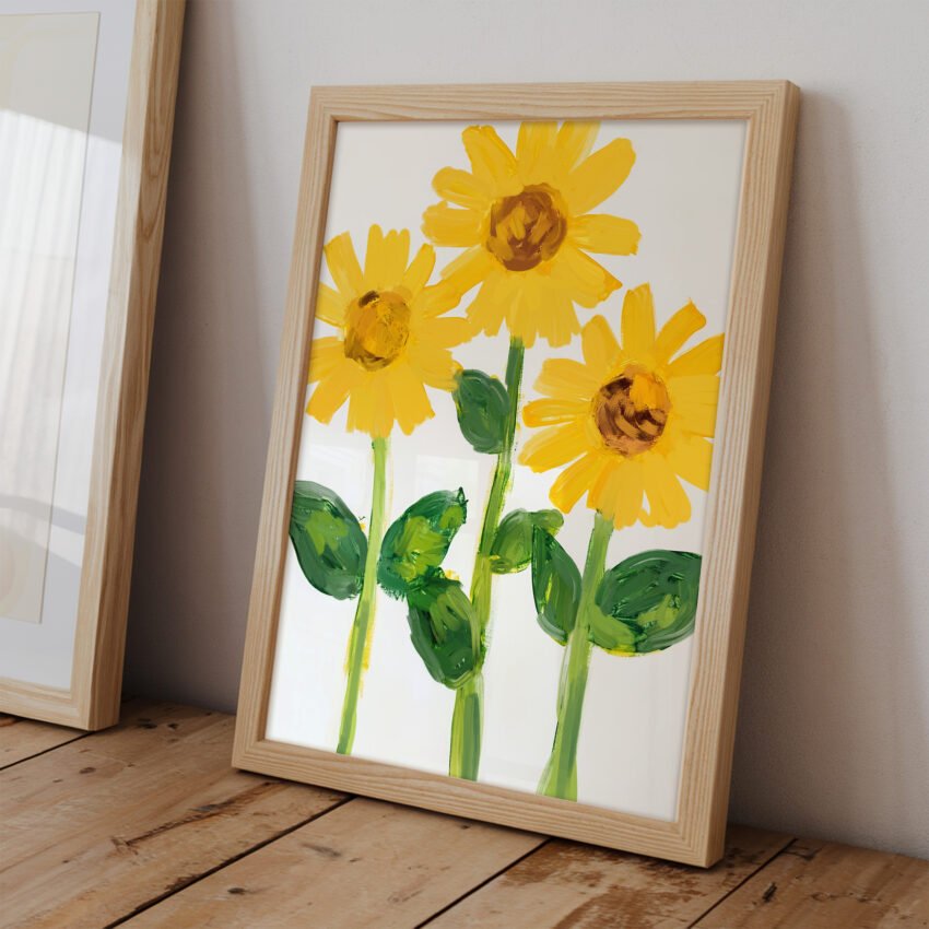 3 Sunflowers Painting - Image 7