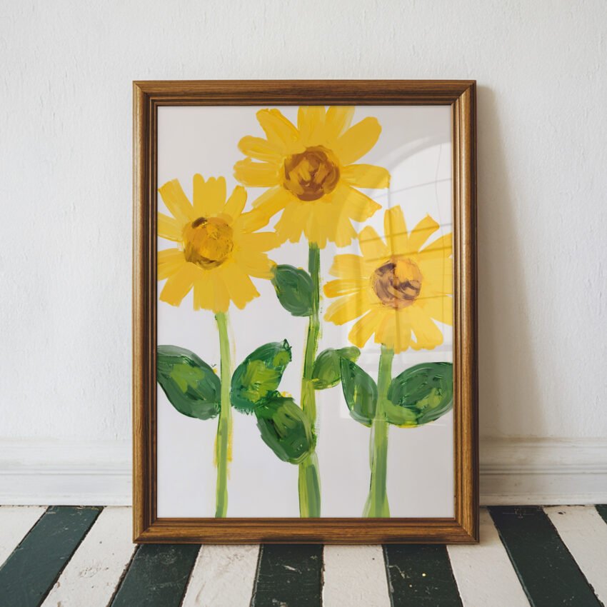 3 Sunflowers Painting - Image 6