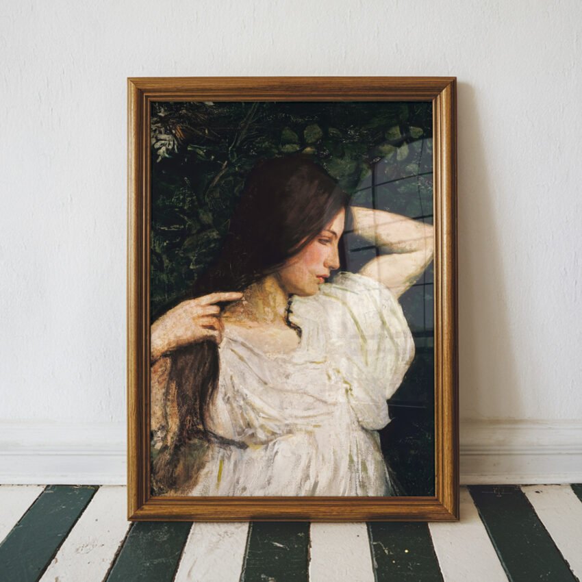 Girl Arranging Her Hair by Abbott Henderson Thayer - Image 5
