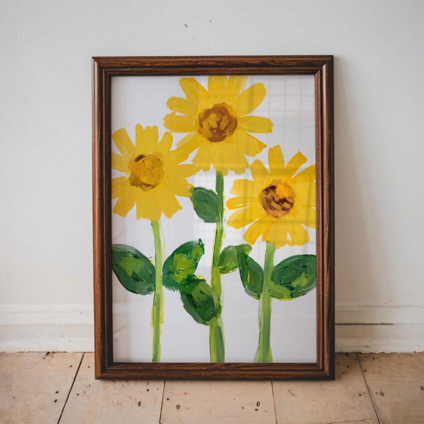 3 Sunflowers Painting - Image 5