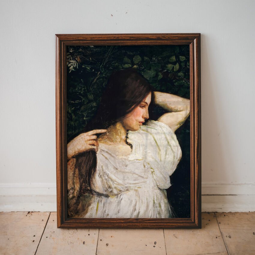Girl Arranging Her Hair by Abbott Henderson Thayer