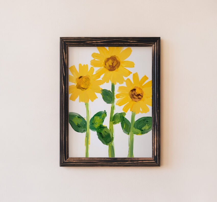3 Sunflowers Painting - Image 3