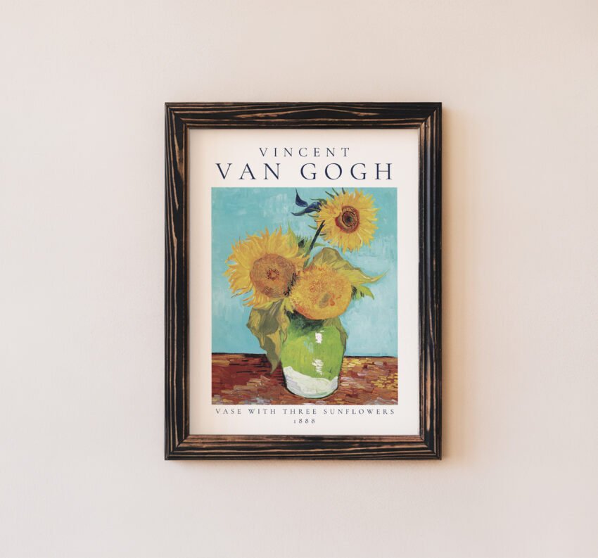 Vase with Three Sunflowers by Vincent van Gogh - Image 5
