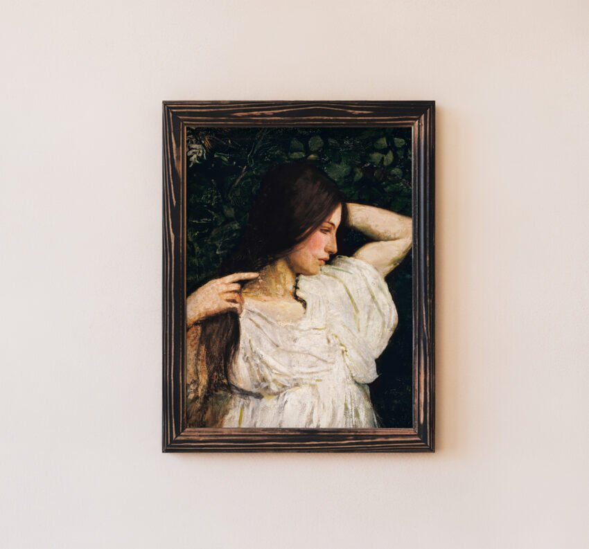 Girl Arranging Her Hair by Abbott Henderson Thayer - Image 6