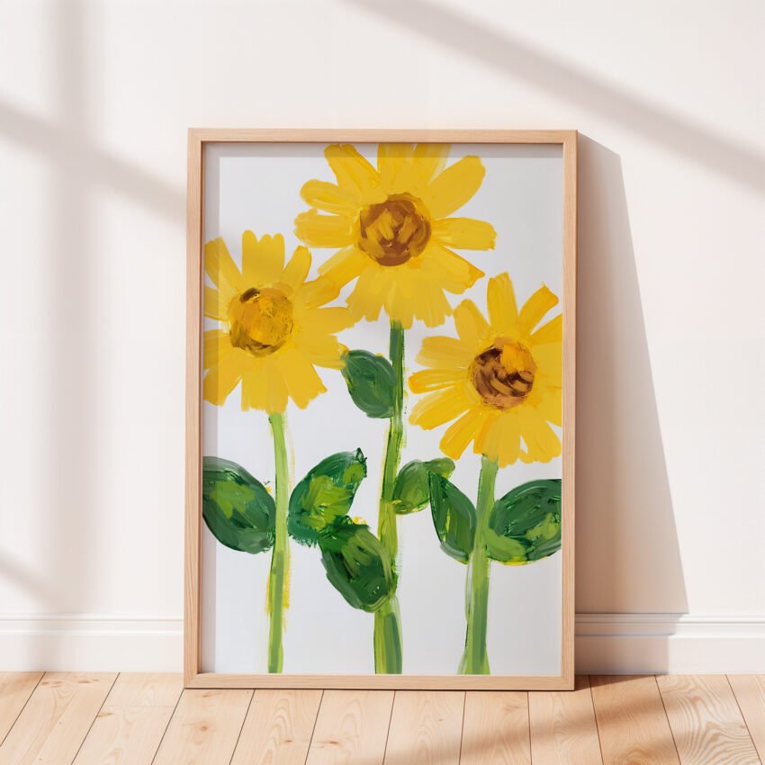 3 Sunflowers Painting - Image 2