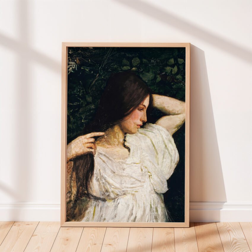 Girl Arranging Her Hair by Abbott Henderson Thayer - Image 3