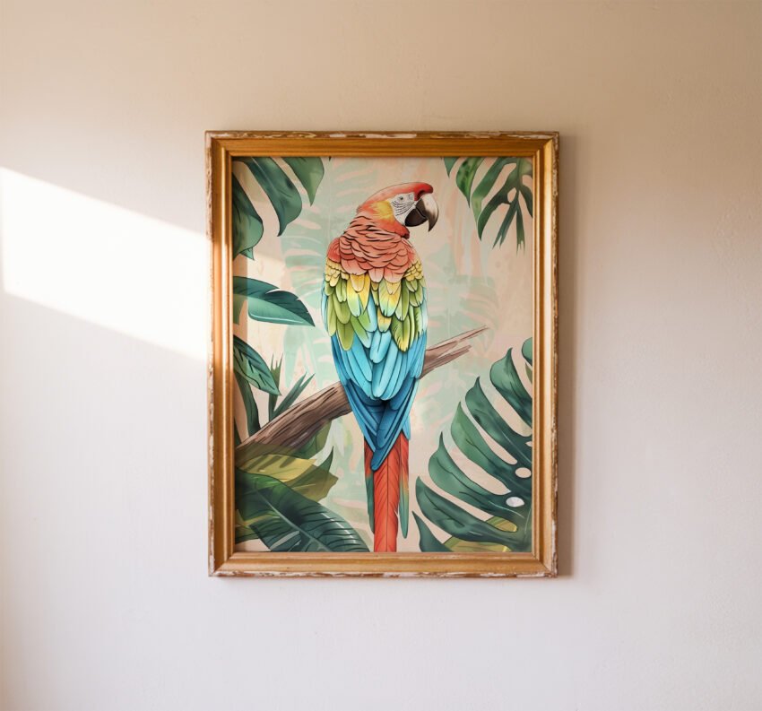 Parrot and Palm Leaves - Image 4