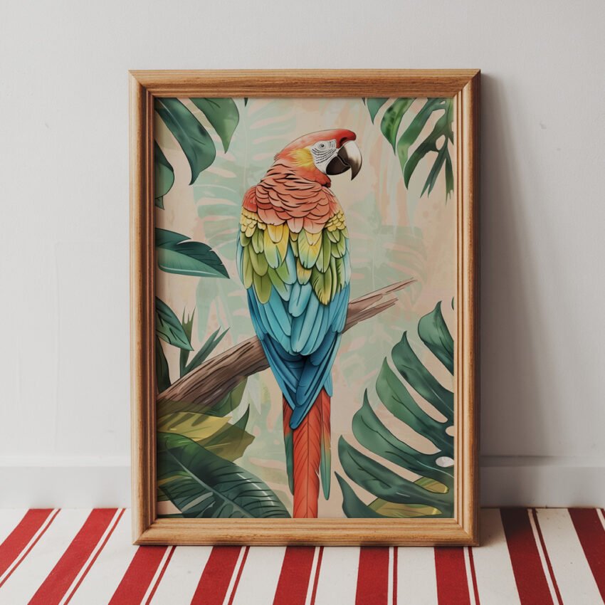 Parrot and Palm Leaves - Image 5