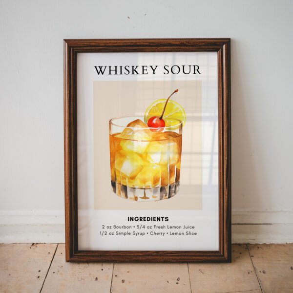 Whiskey Sour Cocktail Recipe Print