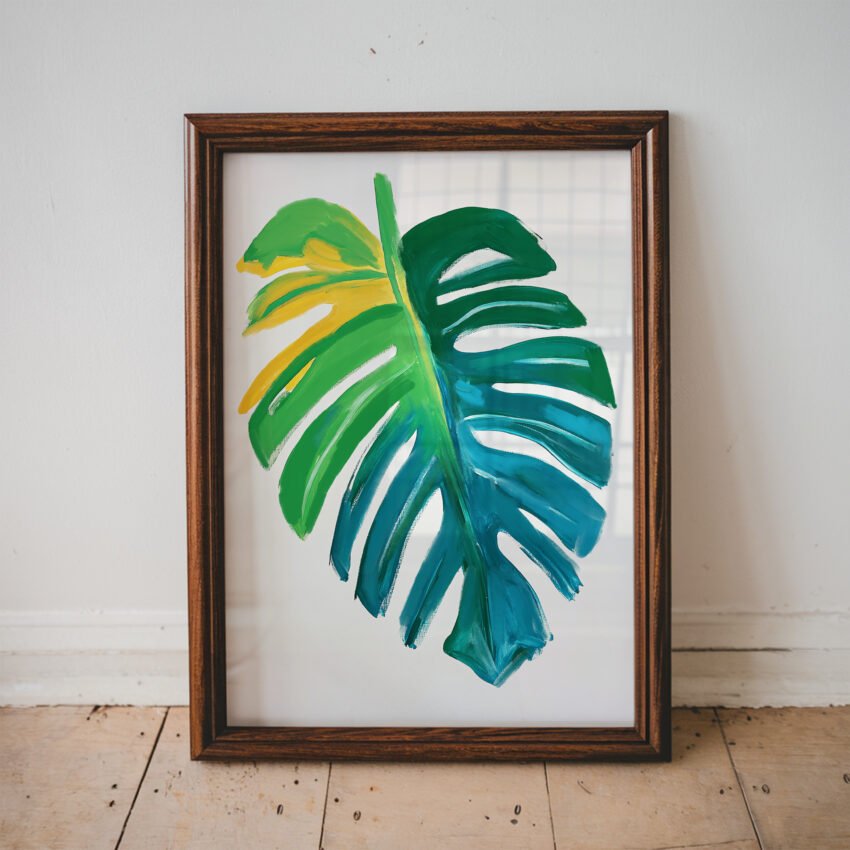 Painted Monstera Leaf - Image 4