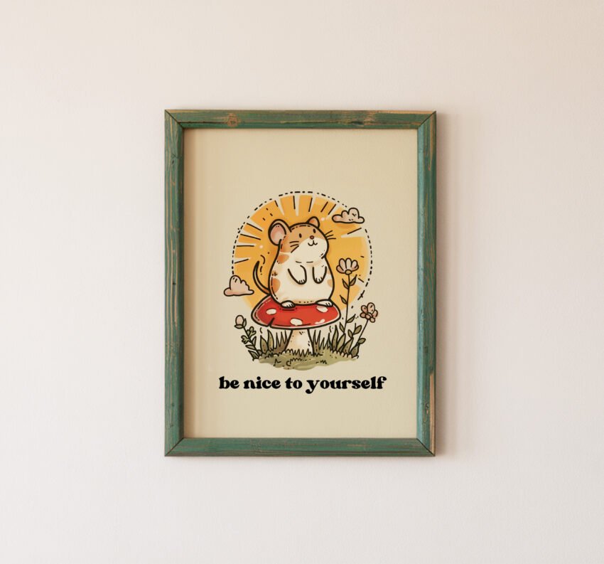 Be Nice To Yourself Positive Wall Art