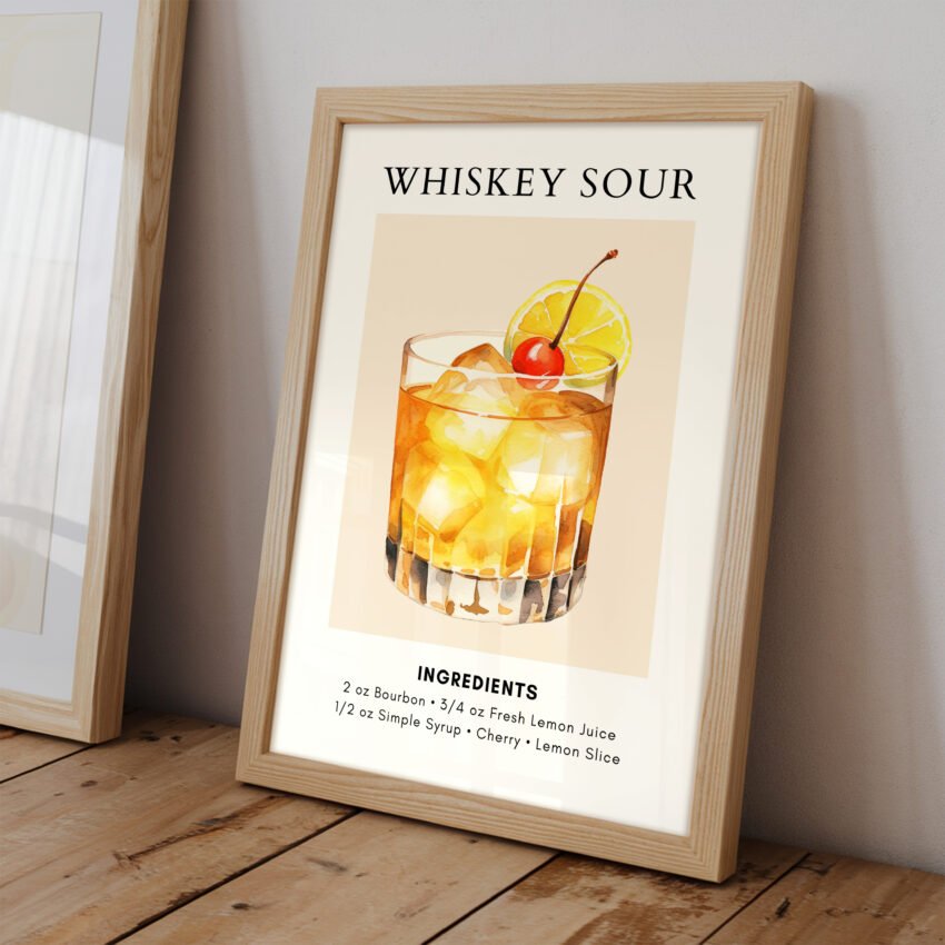 Whiskey Sour Cocktail Recipe Print - Image 2