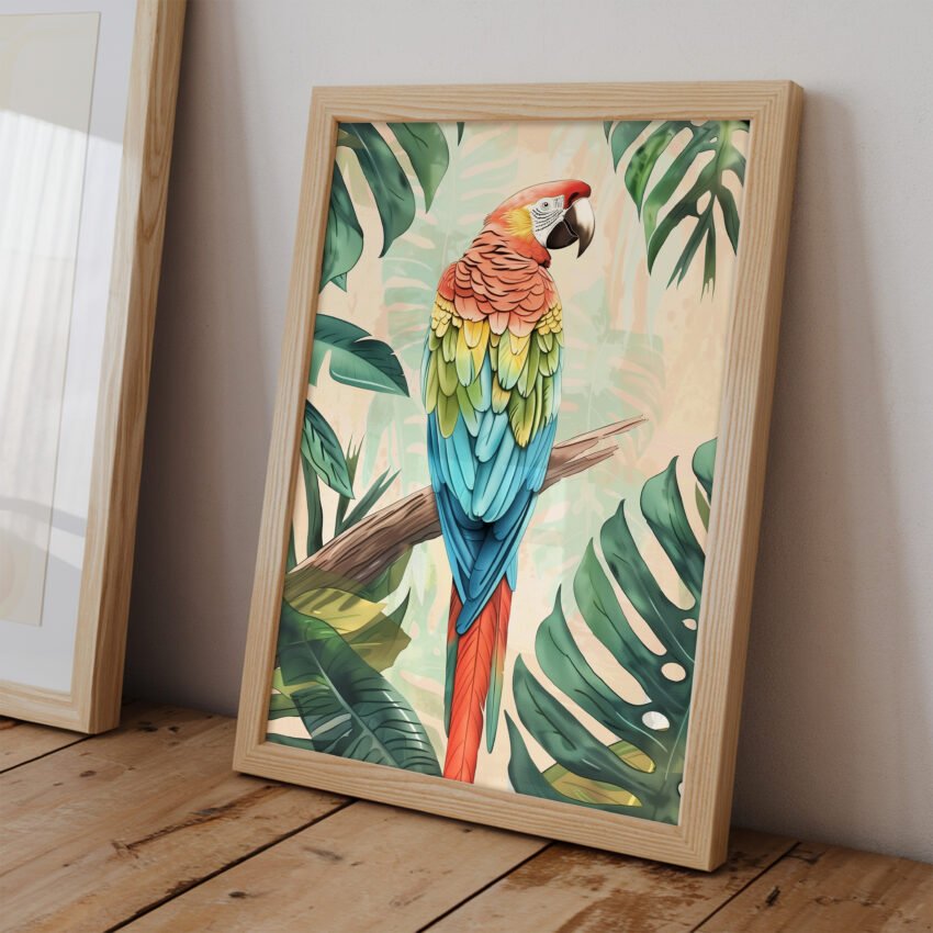 Parrot and Palm Leaves - Image 2