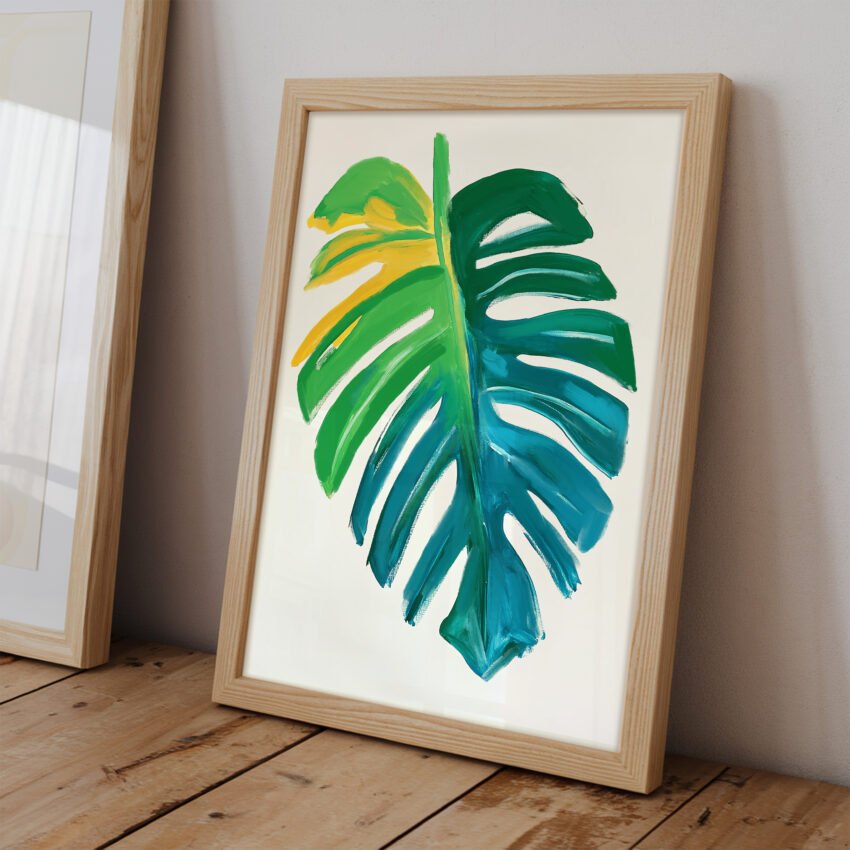 Painted Monstera Leaf - Image 2
