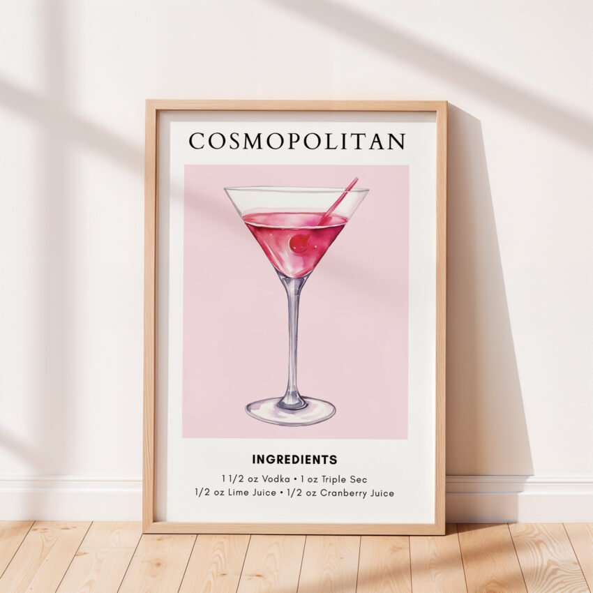 Cosmopolitan Cocktail Recipe Print - Image 4