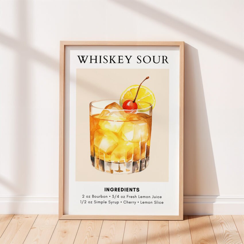Whiskey Sour Cocktail Recipe Print - Image 3