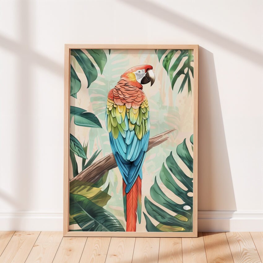 Parrot and Palm Leaves - Image 6