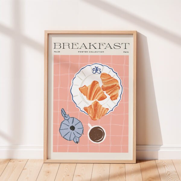 Breakfast Croissant Kitchen Print