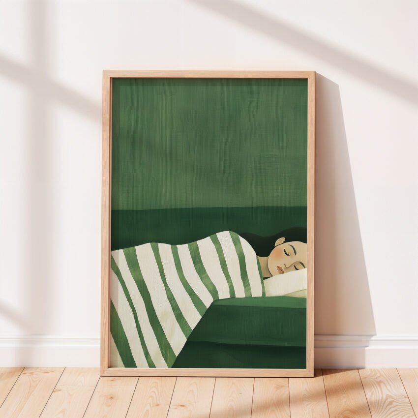 Emerald Green Napping Print - Image 3