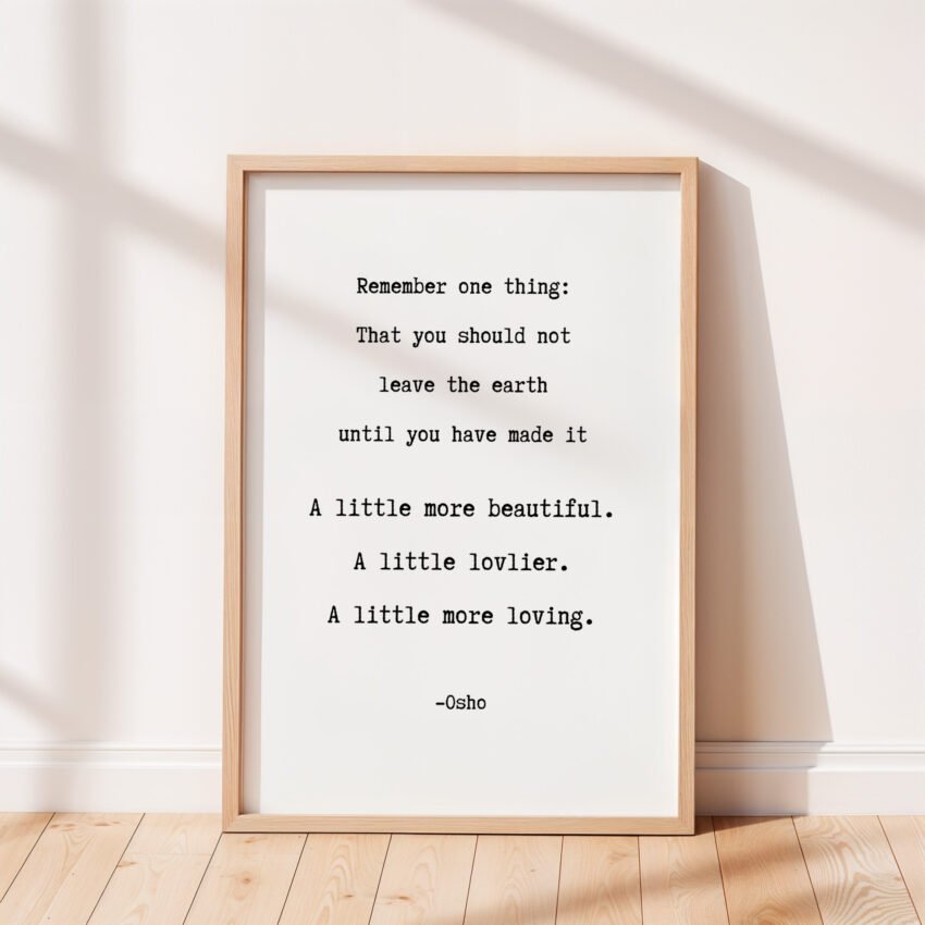 Remember One Thing Osho Quote Print - Image 3