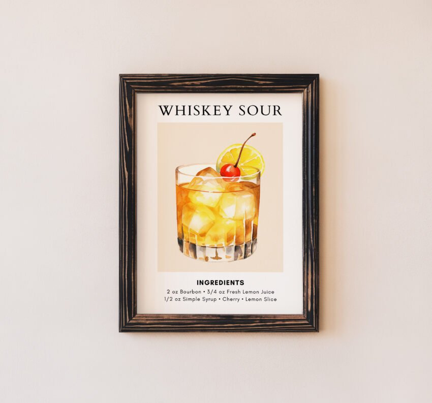 Whiskey Sour Cocktail Recipe Print - Image 4