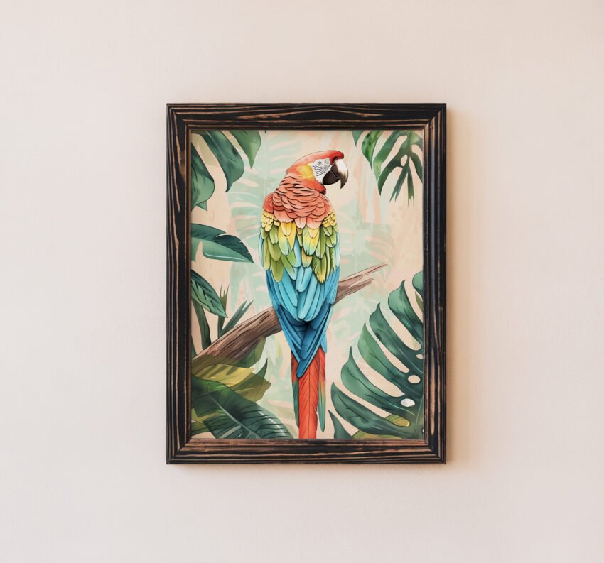 Parrot and Palm Leaves - Image 9