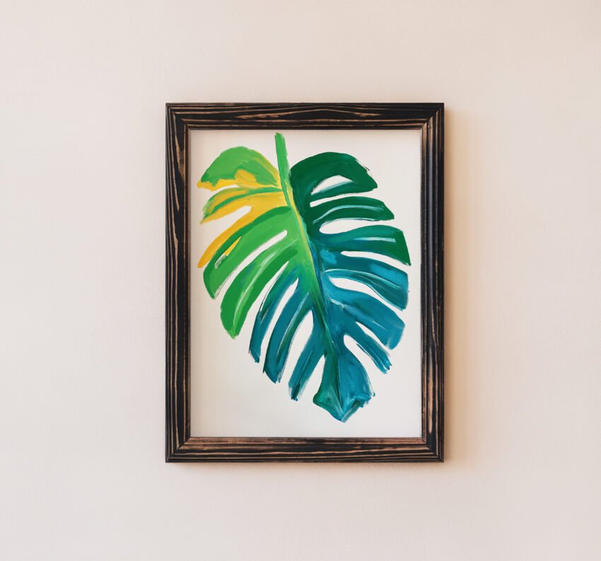 Painted Monstera Leaf - Image 6