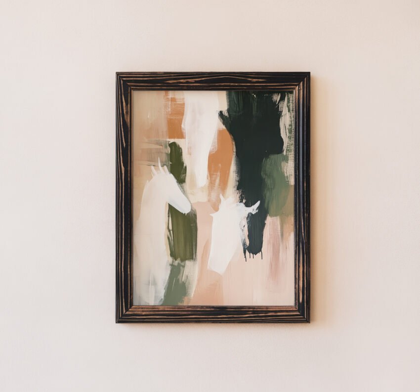 Painted Herd Beige Abstract Wall Art - Image 6