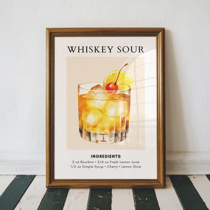 Whiskey Sour Cocktail Recipe Print - Image 5