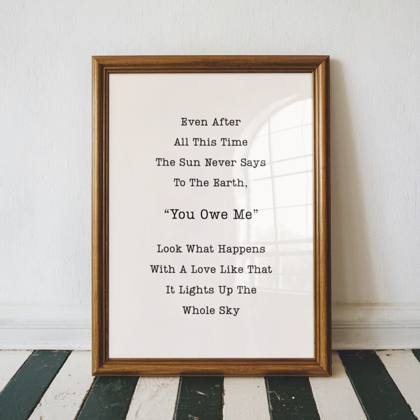Even After All This Time Quote Print - Image 6