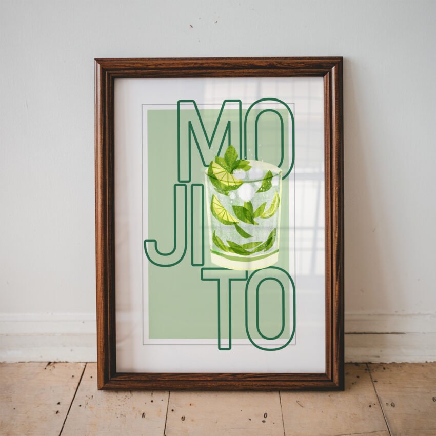 Mojito Cocktail Art Print - Image 3