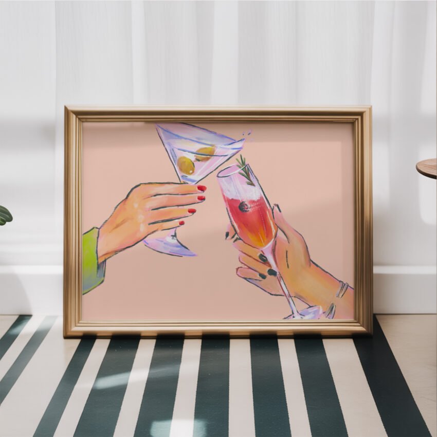 Cheers Colorful Cocktail Art Print - Image 2