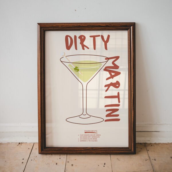 Dirty Martini Cocktail Recipe Print