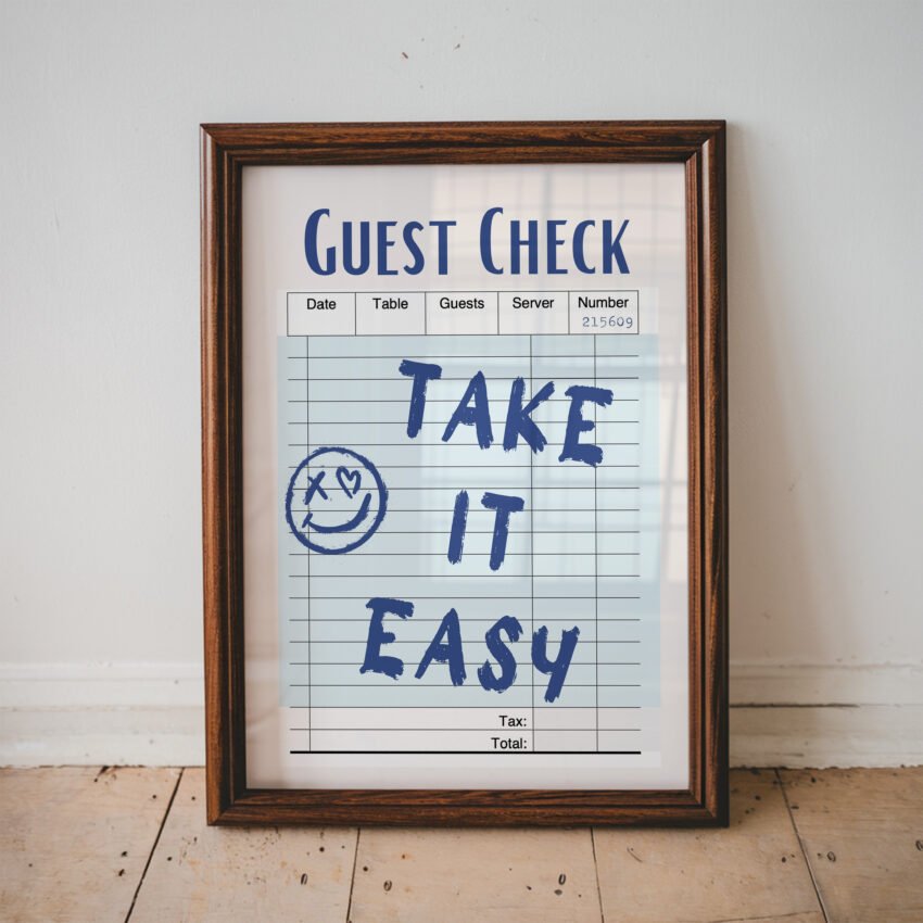 Take It Easy Guest Check Print - Image 6