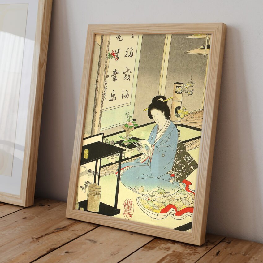 Flower Arranging and Tea Ceremony by Toyohara Chikanobu - Image 2