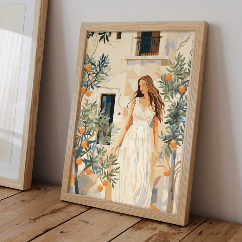 Mediterranean Muse – Woman in Orange Grove - Image 2