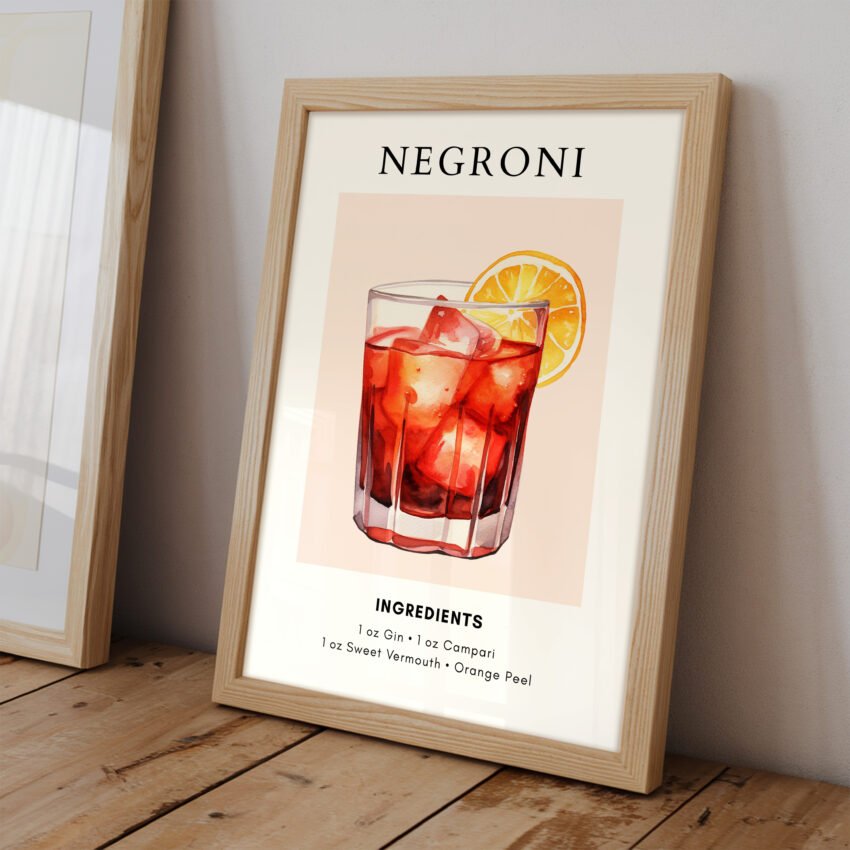 Negroni Cocktail Art Print - Image 2
