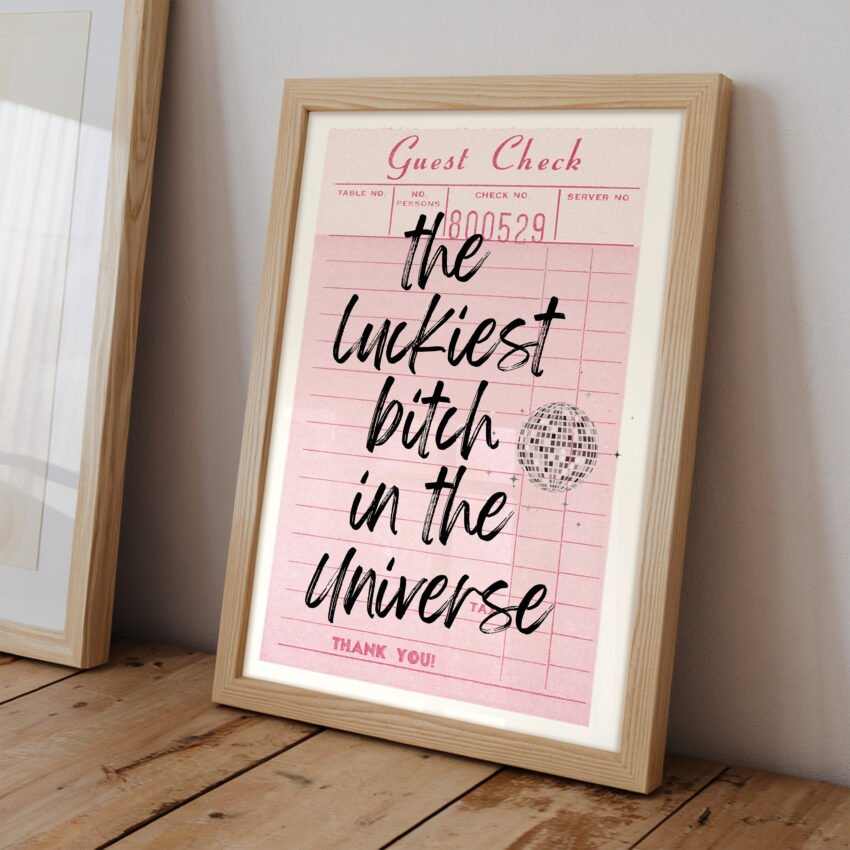 Luckiest Bitch in the Universe Guest Check Print - Image 2