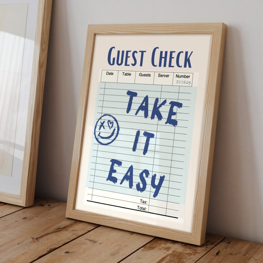Take It Easy Guest Check Print - Image 2