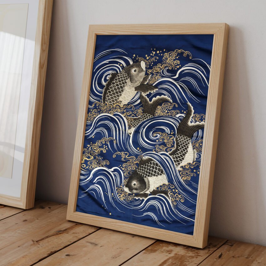 Fukasa with Carp in Waves - Image 2