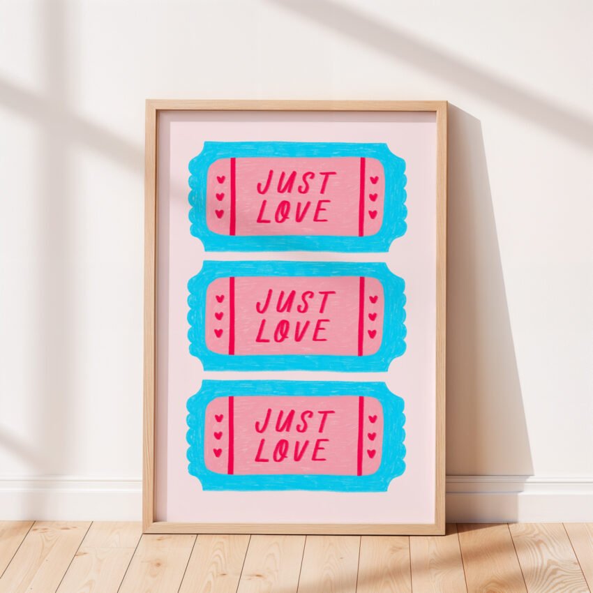 Just Love Ticket Wall Art - Image 3