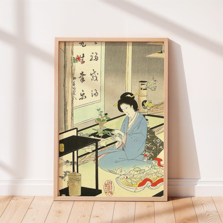 Flower Arranging and Tea Ceremony by Toyohara Chikanobu - Image 6