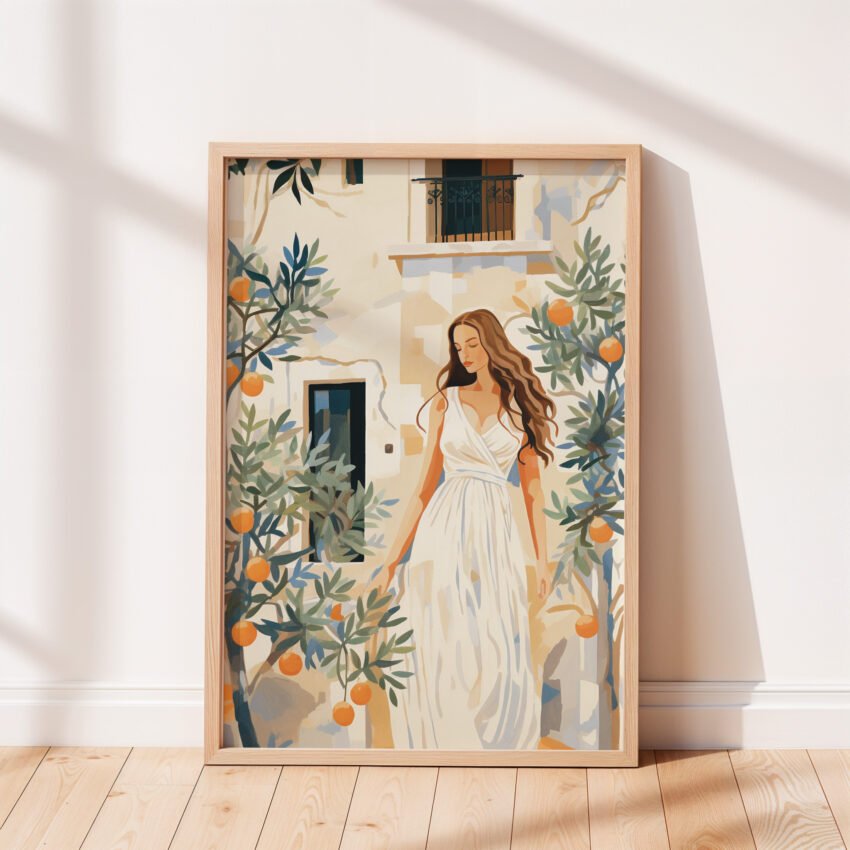 Mediterranean Muse – Woman in Orange Grove - Image 4