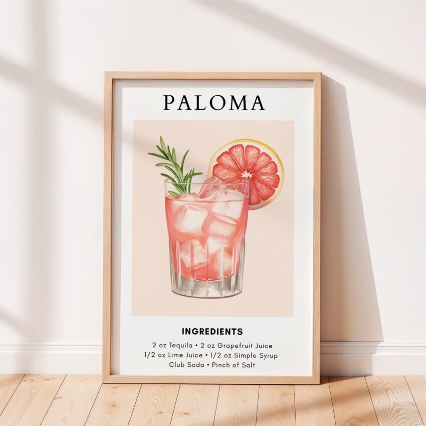 Paloma Cocktail Art Print - Image 4