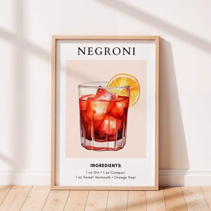 Negroni Cocktail Art Print - Image 5