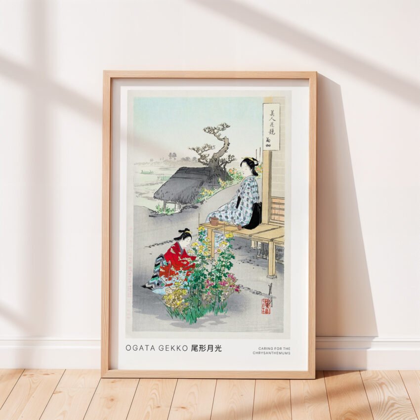 Caring for the Chrysanthemums by Ogata Gekkō - Image 3