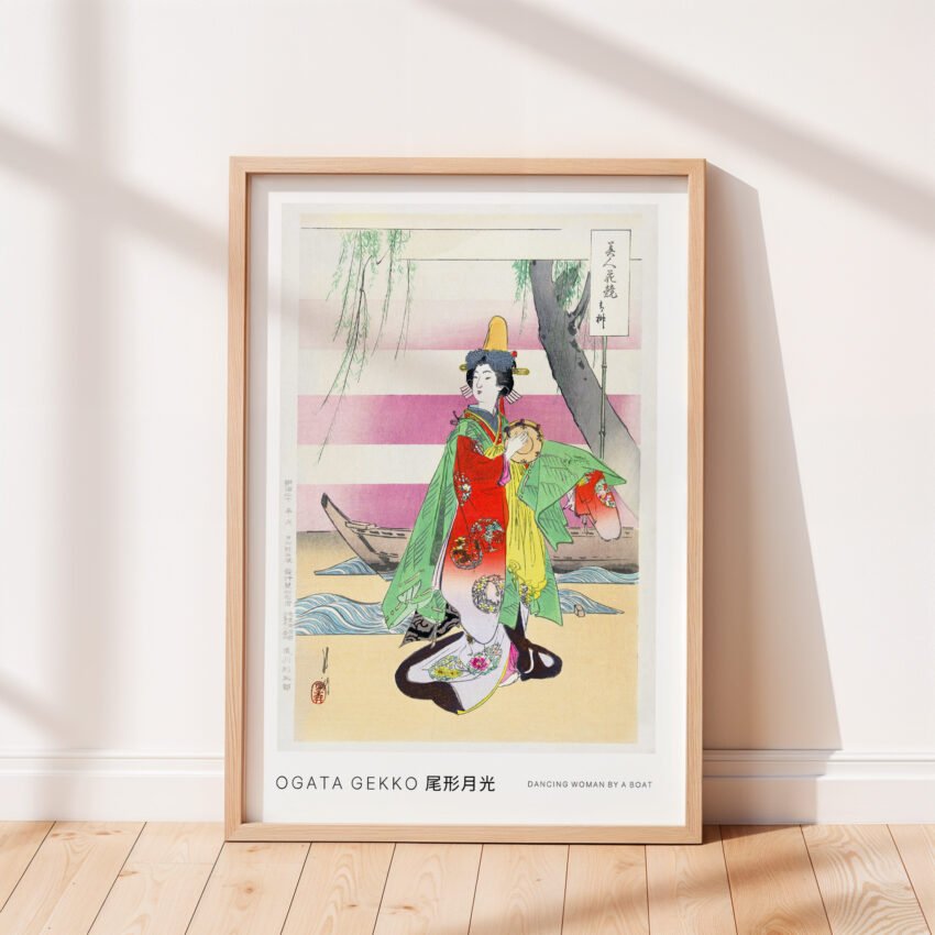 Dancing Woman by a Boat by Ogata Gekkō - Image 3