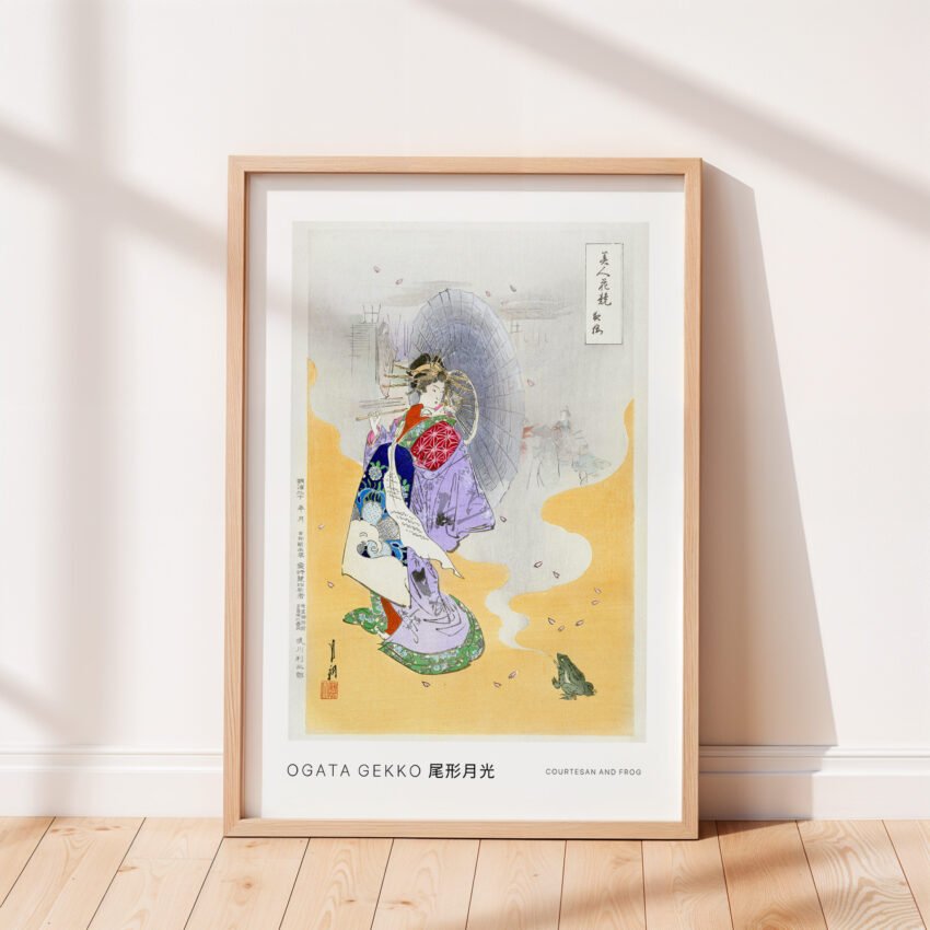 Courtesan and Frog by Ogata Gekkō - Image 3