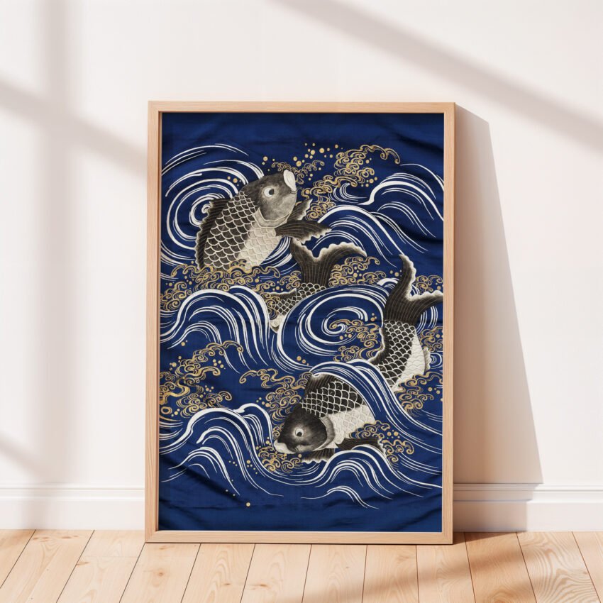 Fukasa with Carp in Waves - Image 5