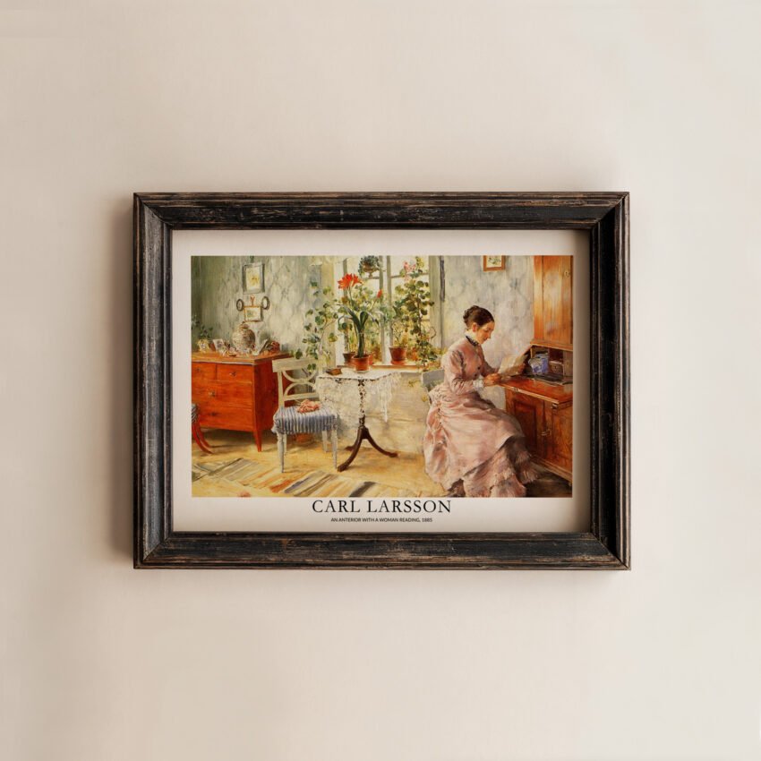 Anterior With A Woman Reading by Carl Larsson - Image 3